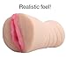Realistic Pussy Male Sex Toy with Vibrator Masturbator Sleeve Penis Stroker with Textured Vaginal Opening and Tunnel