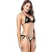 Women's Metallic Brazilian Adjustable Tie Side Bottom Triangle Bikini Swimsuit Push up 2PC Bikini Set Bathing Suit