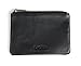 DEEZOMO Genuine Leather Simple Credit Card & Coin Wallet with Zipper for Men and Women - Black