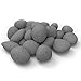 24 PCS Fireplace Ceramic Pebbles for Firepits ，for All Types of Indoor, Gas Inserts, Ventless & Vent Free, Electric, or Outdoor Fireplaces & Fire Pits. Realistic Clean Burning Accessories … (grey)