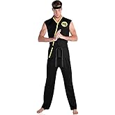 Black Adult Cobra Kai Costume Set (1 Set) - High-Quality Karate Outfit Perfect for Themed Parties & Halloween Celebrations