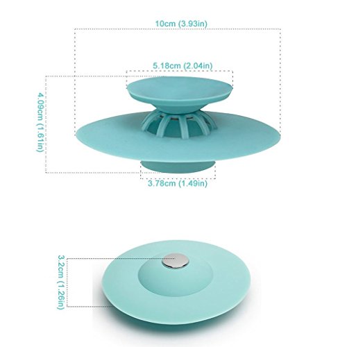 3pcs Shower Drain Stopper Plug Bathtub Cover Portable Silicone Hot Bath Tub Sink Strainers Protectors Good Grips Hair Catchers for Floor, Laundry, Kitchen and Bathroom, 2 in 1 Stop & Filters - Thumbnail 6