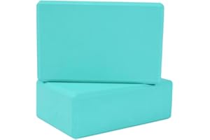 LABAUXITE Yoga Blocks 2 Pack, Lightweight Premium EVA Foam Yoga Blocks, Non Slip Supportive Foam Blocks Yoga Prop Accessories for Yoga, Pilates, Stretching and Meditation, Women Men Yogi Beginners