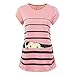 Drindf Tops Woman T-Shirt,Stripe Baby Ruched Side Top, Pregnancy Style Blouse