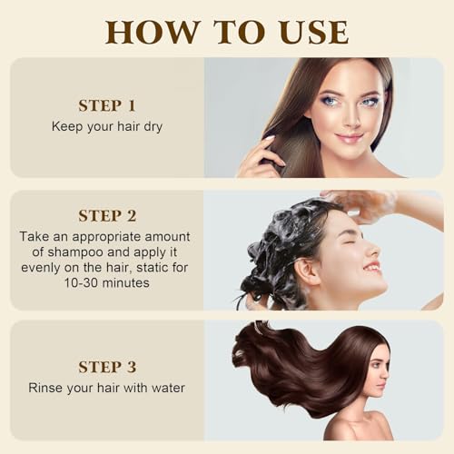 LBOYLOVE Hair Dye Shampoo 3 in 1 for Nova Hair Instant Dye, Hair Color for Gray Hair Coverage, Long Lasting Color for Women & Men (Black)