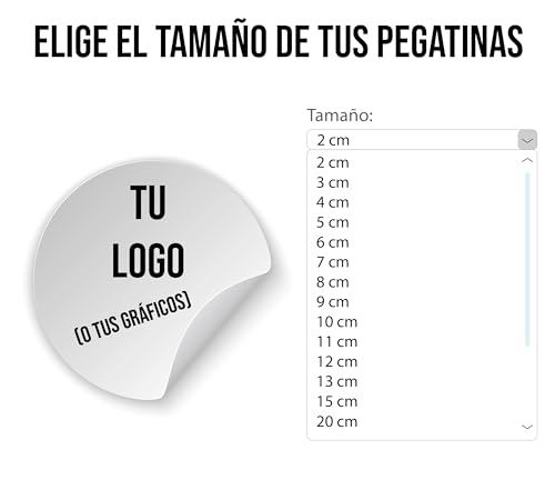 100 Multi-purpose Customizable Stickers – Insert Your Logo or Graphics, Selectable Size from 2 cm to 20 cm, Ideal for Decoration, Labels and Creative Projects (Circular)