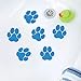 SlipX Solutions Adhesive Paw Print Bath Treads Add Non-Slip Traction to Tubs, Showers, Pools, Boats, Stairs & More (6 Pieces, Reliable Grip, Blue)