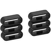 Replacement Fastener Ring for Garmin Vivosport Band Keeper, Silicone Security Loop for Garmin vívosport Smart Activity Tracker (Black-6pcs)