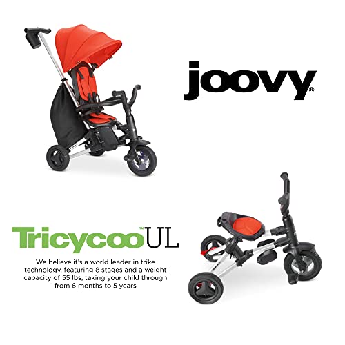 Joovy Tricycoo UL Kids Tricycle with 8 Stages Featuring 3 Rubber Tires, Removable and Adjustable