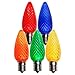 LED C9 Multi Replacement Christmas Light Bulbs, Commercial Grade Holiday Bulbs, 5 Diode (LED's) in Each Bulb, Fits in E17 Sockets, Pack of 25 Bulbs