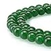 BRCbeads Jade Gemstone Loose Beads Natural Round 10mm for Jewelry Making- Emerald Green