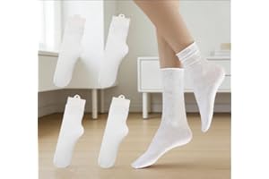 5 Pairs Women’s Crew Socks, Breathable Ankle Socks for Running Hiking, Soft Athletic Sock for Indoor Outdoor Wear