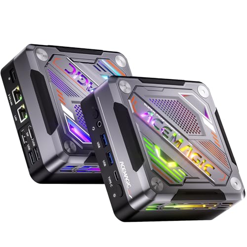 ACEMAGIC Warlord AM18 Mini Gaming PC: Ryzen 7 8845HS (5.1GHz), 32GB DDR5, 1TB SSD, Radeon 780M, Wi-Fi 6, BT5.2, 8K, RGB AI Cyberpunk