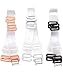 Wingslove 3 Pairs Clear Crystal Invisible Replacement Adjustable Bra Shoulder Straps(3Pairs-10mm Width, Transparent)