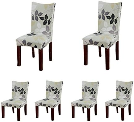 Jiuhong Stretch Removable Washable Short Dining Chair Protector Cover Slipcover (6, Style 07)