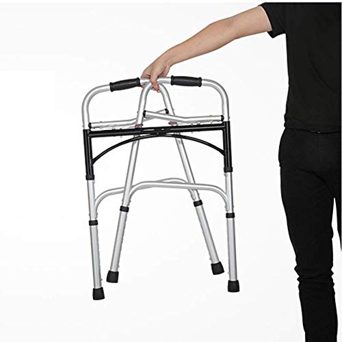 LMEIL 4 in 1 Stand-Assist Folding Walker, Compact Lightweight andHeight Adjustable with Brake Detachable Seat and Wheels Supports up to 350 lbs for Seniors
