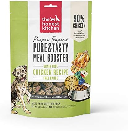 Honest Kitchen The Proper Toppers: Natural Human Grade Dehydrated Dog Superfoods, Grain Free Chicken, 5.5 oz