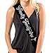 Dulcet Downtown Black Satin Finally Twenty One Martini Birthday Sash with Silver Glitter Letters