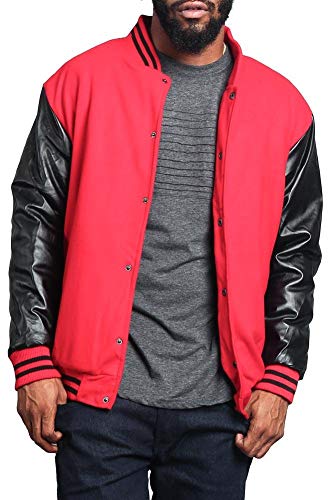 G-Style USA Letterman Varsity Jacket VJ100A - RED/Black - Small