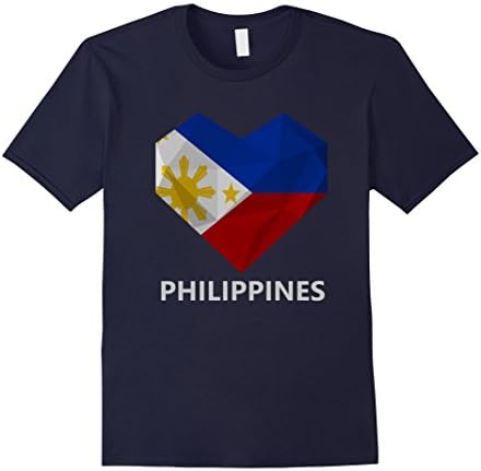 Mens Logiamerch: I Love Heart Philippines Polygon T-Shirt Medium Navy