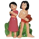 Westland Giftware Magnetic Ceramic Salt and Pepper Shaker Set, Mowgli and Shanti, Multicolor