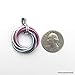 Large transgender pride pendant, LGBTQ chainmail love knot; pink white blue