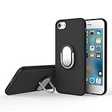 iPhone 7 Case, ROCK MOOST [Ring Holder] Kickstand Protection Case for iPhone 7 [Black]