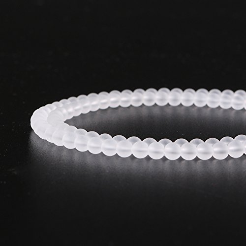 Mallofusa Matte Clear Crystal Stone Jeweley Making Beads--Natural Gemstone Loose Beads --Round 8mm-Perfect Gift Idea