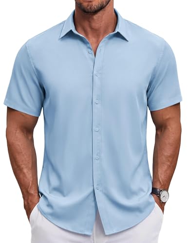 COOFANDY Men's Short Sleeve Button Up Shirt