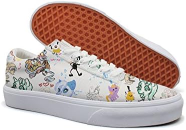 KKLDFD Cat Dog Animal Jam Games Kingdom Canvas Low-top Skate Shoes ForMens Print White