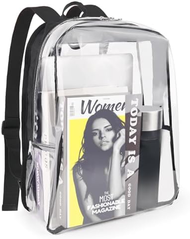 Amazon.com | Clearworld Stadium Approved Clear Mini Backpack, Heavy Duty  Cold-Resistant Transparent PVC Backpack with Work, Security Travel & Stadium(Black)  | Kids' Backpacks