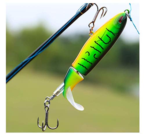 image for DOITPE 10CM Fishing Topwater Lures Whopper Plopper with Floating Rotat
