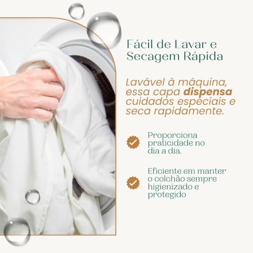 Protetor De Colchão King Impermeavel Tecido Jacquard Com Lateral Adaptavel Protege Seu Colchão Respiravel e Antialergico