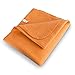 Deconovo Thermal Soft Brush Microfiber Fleece Blanket Super Warm Cozy All Season Lightweight Solid Throw Blankets for Bed or Couch 50 x 60 Inch Orange 1 Piece