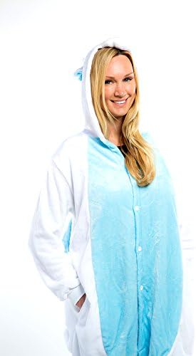 Snug Hand Stitched Unisex Blue Unicorn Animal Onesie (Adult Small)