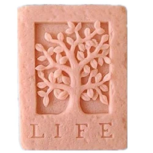 GreatMold Life Tree Art Craft Silicone Soap Mold Pink Rectangle Flexible Soap Making Silicone Molds Candle Mold Resin Moulds
