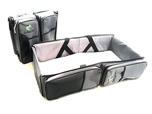 Diaper Bag, Baby Travel Bed – GoBaybee 3 in 1 Infant Portable Changing Station, Travel Crib, Diaper Bag with Stroller Attachment – Ultimate Travel Bed for Babies – Must Have Baby Travel Accessory