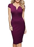 Miusol Women's Official V-Neck Retro Business Bodycon Pencil Dress