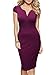 Miusol Women's Official V-Neck Retro Business Bodycon Pencil Dress