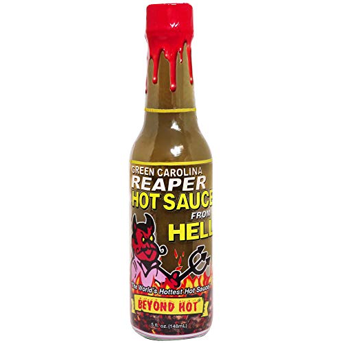 Green Carolina Reaper Hot Sauce From Hell 5 Ounce Gourmet Carolina Reaper Hot Sauce for