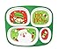 4 Section Melamine Children's Plates: Santa and Penguin Designs (4 Pack)