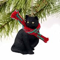 Conversation Concepts 1 X Tiny Ones Black Cat Ornament w/Scarf