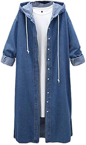 Amazon Jpバレンタインデー レディース デニムコート 春秋 長袖 ゆったり デニムトレンチコート デニムジャケット アウター スプリングコート ロング丈 フード付き ロングコート 大きい サイズ カジュアル 欧米風 コート ジャケット 通販