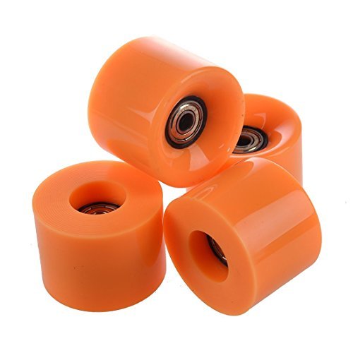 BARGAIN HOUSE Skateboard wheel, four set skateboard wheels Suitable for 6 cm diameter and 4.5 cm wide pennies Orange - Thumbnail 3