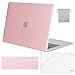 MOSISO Plastic Hard Case & Keyboard Cover & Screen Protector & Storage Bag Compatible Newest MacBook Pro 13 Inch, Pure Pink