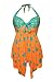 FIYOTE Women Polka Dots V Neck Halter Tankini Swimsuits with Swim Shorts S-XXXL