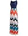 Sherosa Women's Casual Sleeveless Elastic Striped Maxi Cocktail Party Dress (S, Navy Blue)