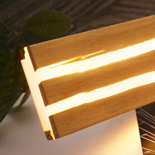 ZMH Indoor LED Wall Lamp Industrial Vintage Wall Lamp Wood Wall Lamp 8W Warm White with for Bedroom Hotel Restaurant Cafe Room
