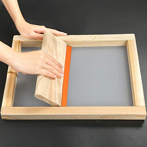 M-Aimee 2 Pieces 2 Sizes Screen Printing Squeegee, 75 Durometer Wooden Ink Scraper for Screen Printing - Thumbnail 5