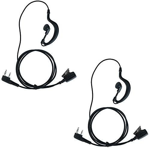 Caroo Kenwood Walkie Talkies Earpiece G Shape Headset with PTT Mic Compatible with Baofeng UV-5R BF-888S BF-F8HP BF-F9 UV-82 UV-82HP UV-82C Kenwood Walkie Talkies Two Way Radio 2 pin(2 Pack): GPS & Navigation